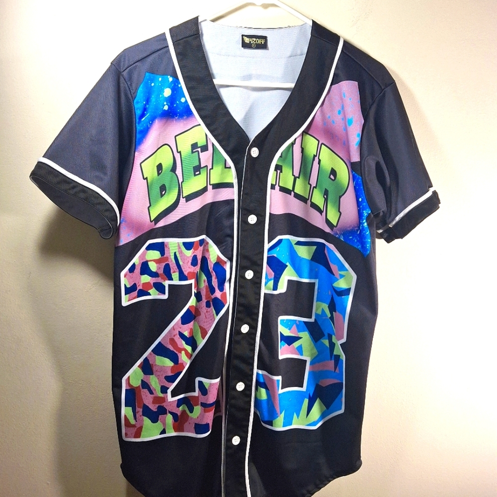 Pizoff Men's Colorful Short Sleeve Fresh Prince of Belair #23 Jersey XL